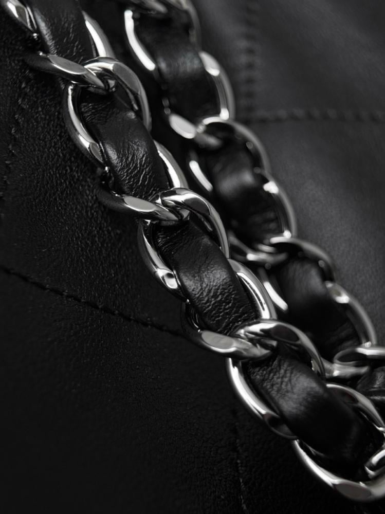 CHANEL Silver Rod Hobo Small Black 