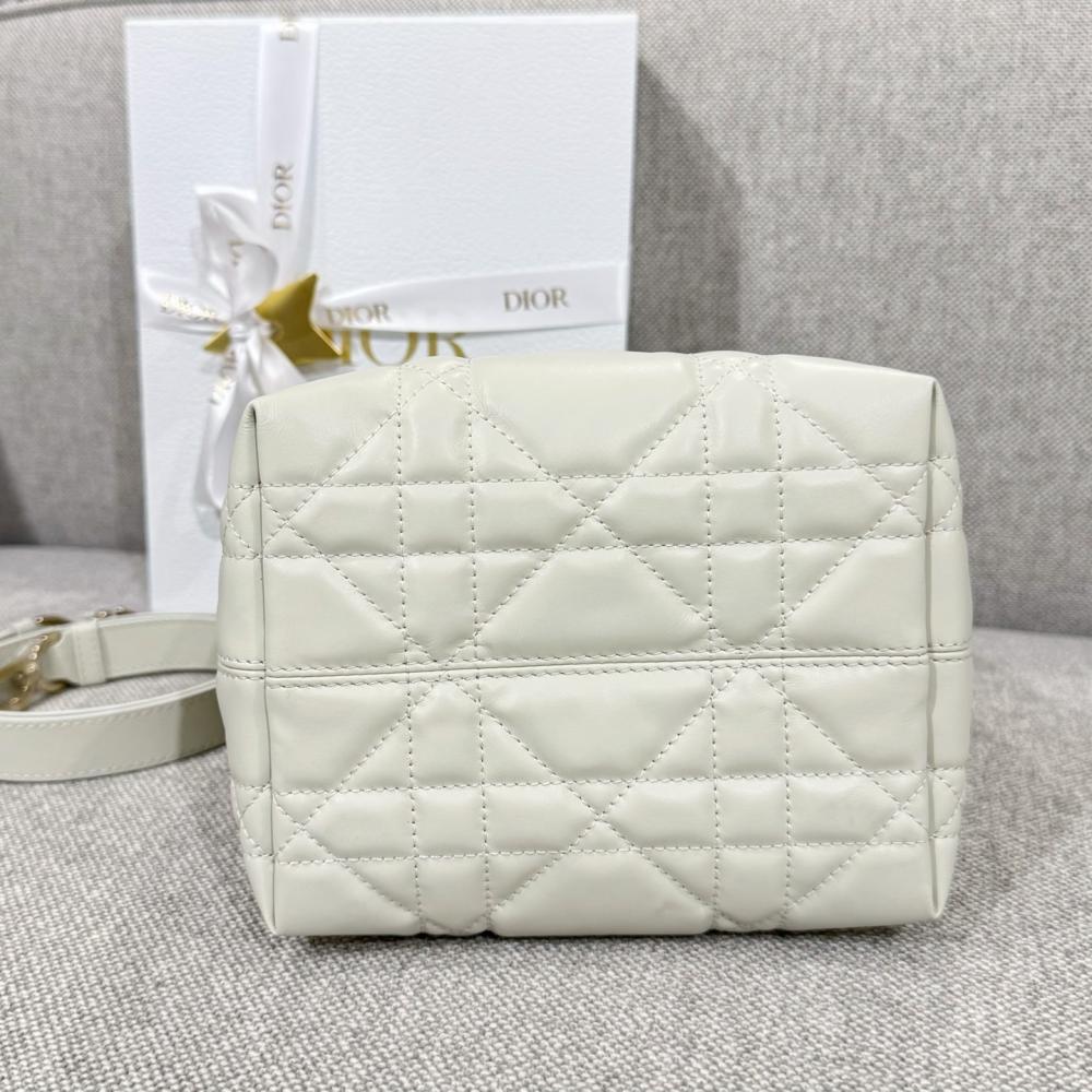 Small Dior Toujours Vertical Tote Bag Powder Beige Macrocannage Calfskin