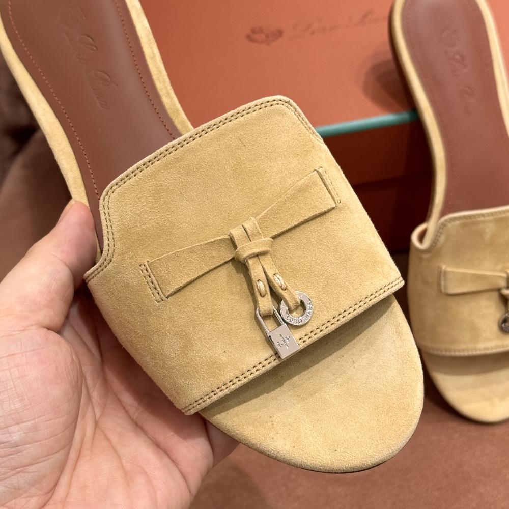 Loro Piana Summer Charms Ser Kadın Sandalet - Pamuklu Sünger Kek (20CR) - Glimmer of Luxury