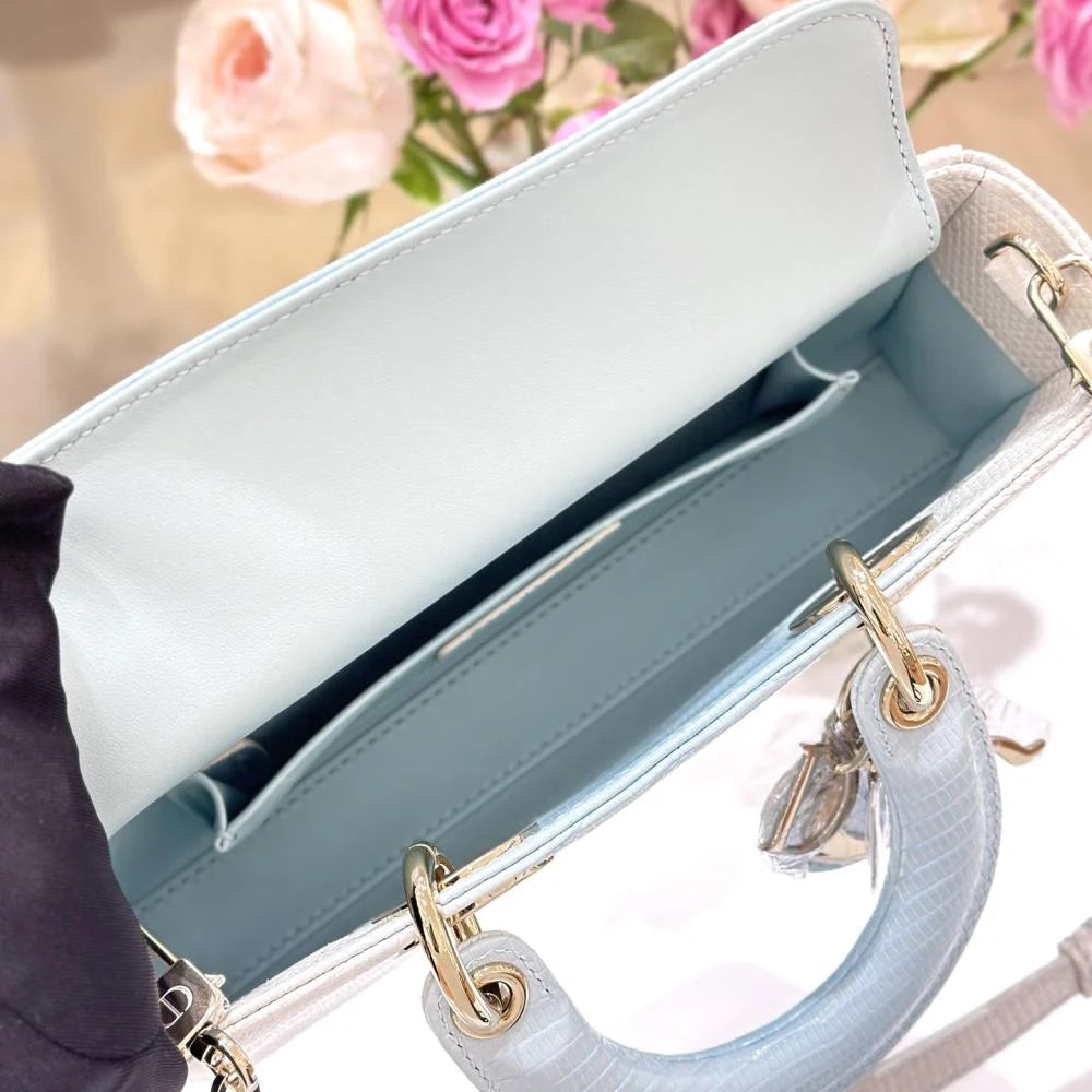 Dior Small Lady D-Joy Bag Cotton Pearl