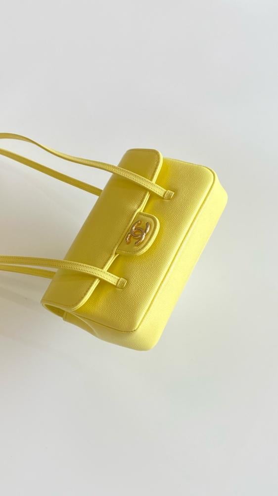 Chanel 26P Mini Shoulder Bag – Light Yellow Glossy Grained Calfskin