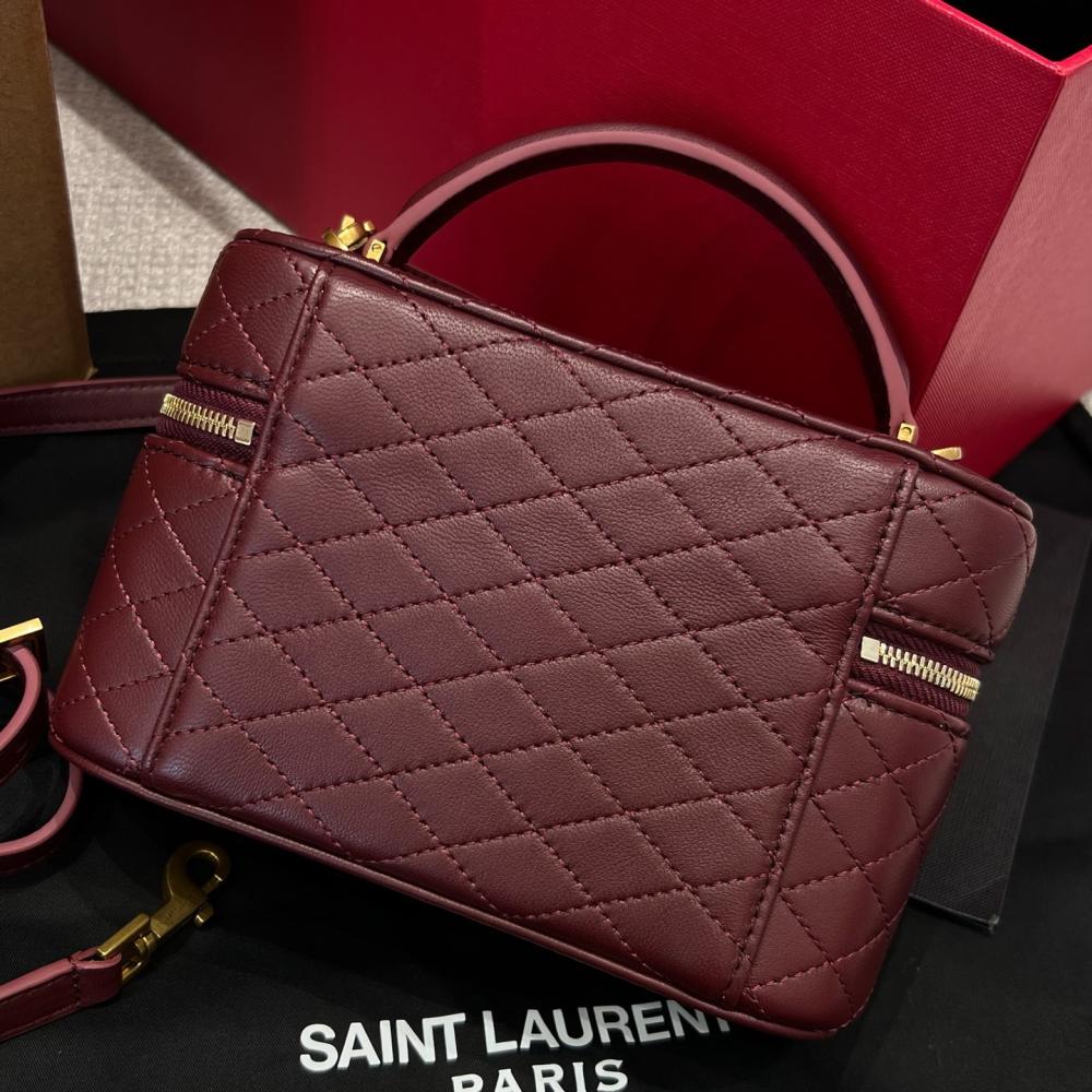 Saint Laurent Gaby Kuzu Derisinden Makyaj Çantası