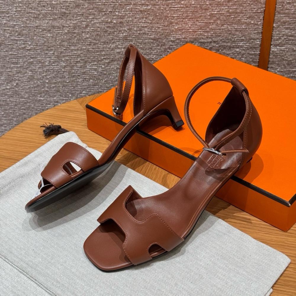 Hermès Oasis Sandals Black &amp; Argent Grey