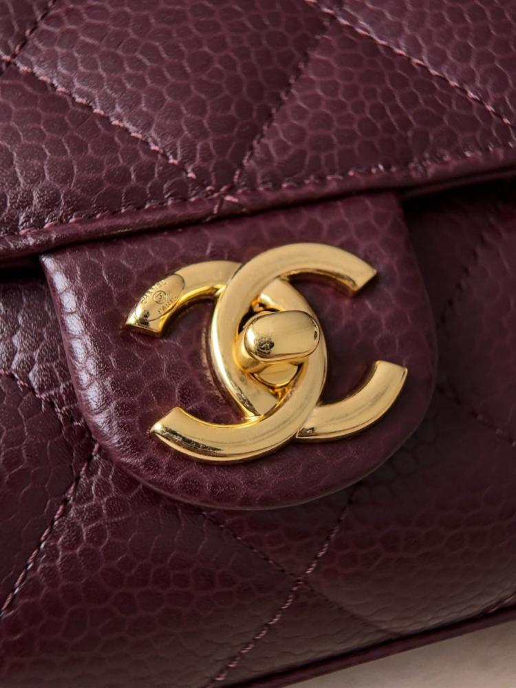 Chanel 26C Mini Classic Flap Bag – Burgundy Caviar Leather