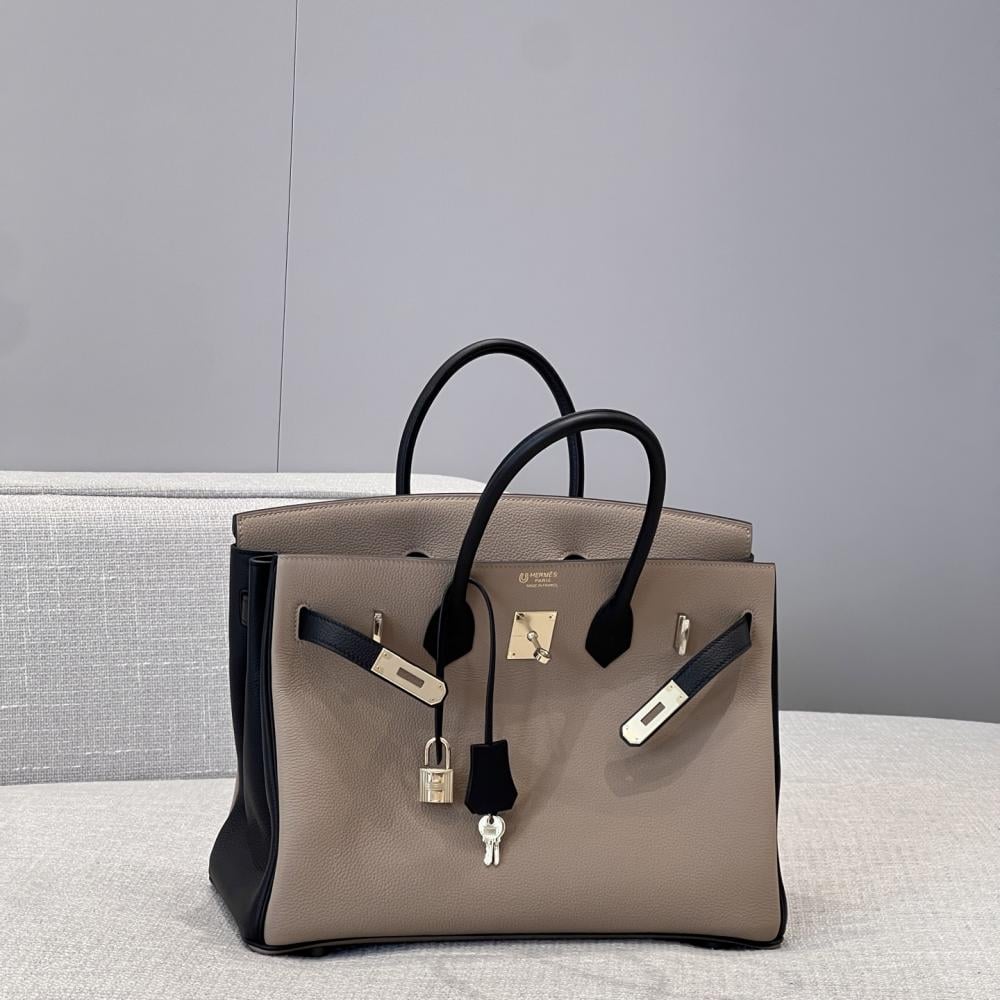 Hermès Birkin 35 HSS Etoupe and Black Togo