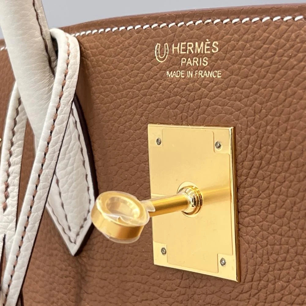 Hermès Birkin 30 Gold and Chalk Togo