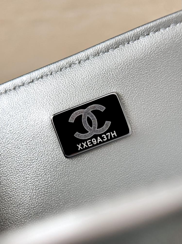 Chanel Metallic Silver CF20 — Mini Flap Bag 