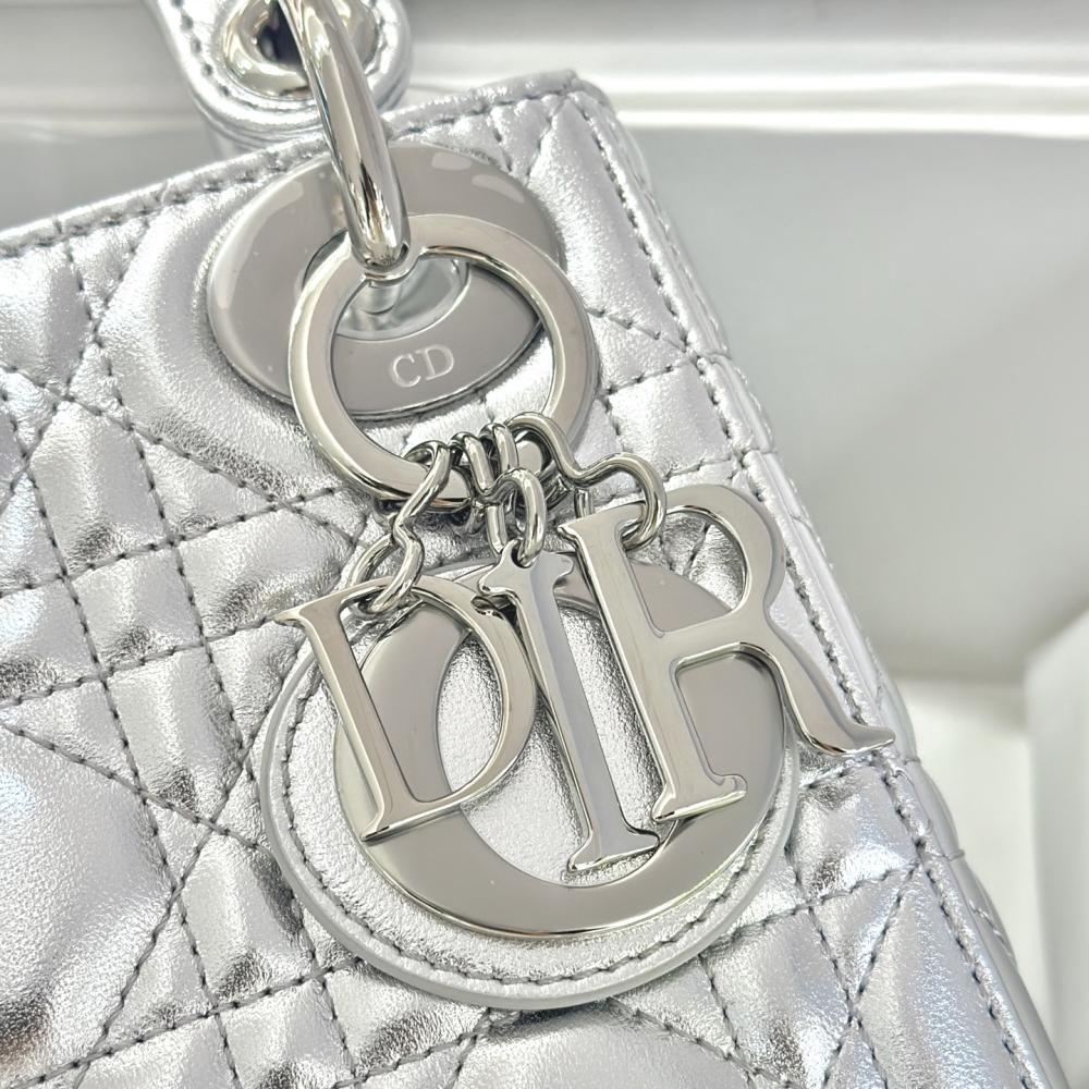 Dior Lady Mini Patent Leather Claret Red Bag 