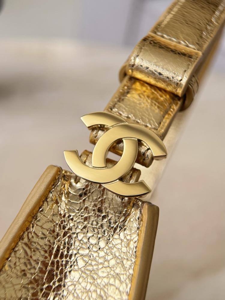Chanel 26P Gold Quilted Leather Shoulder Bag – Double Straps
