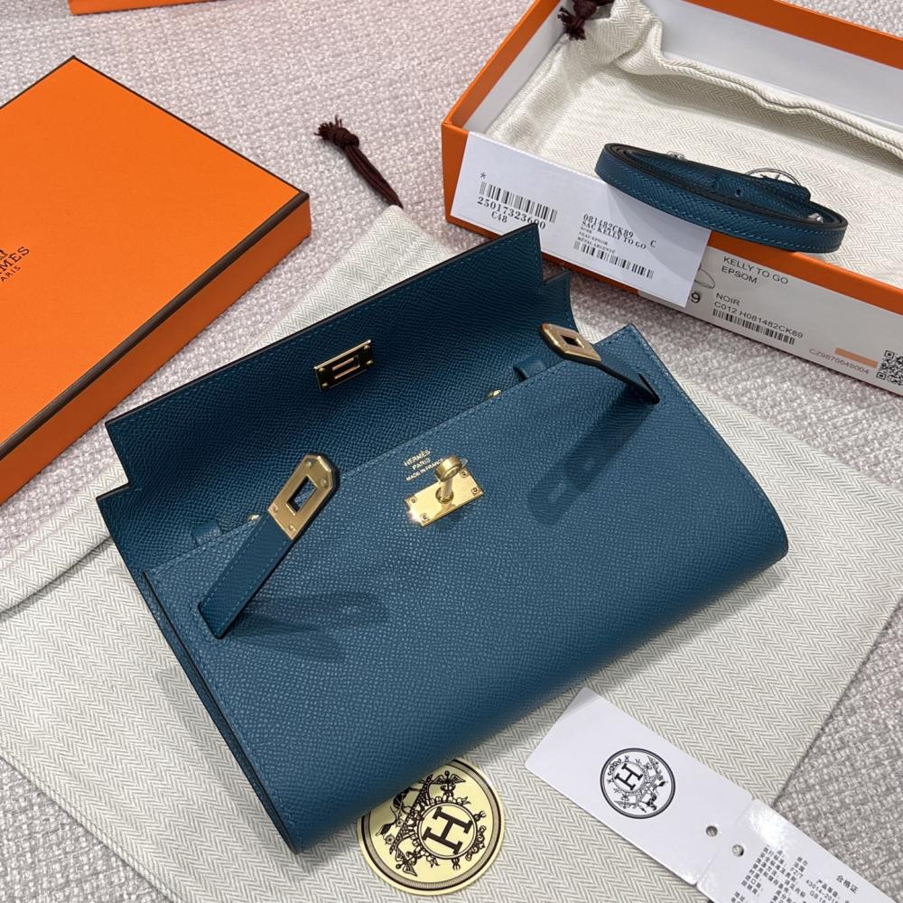 Hermès Kelly To Go Epsom 19cm Bosphorus Green 