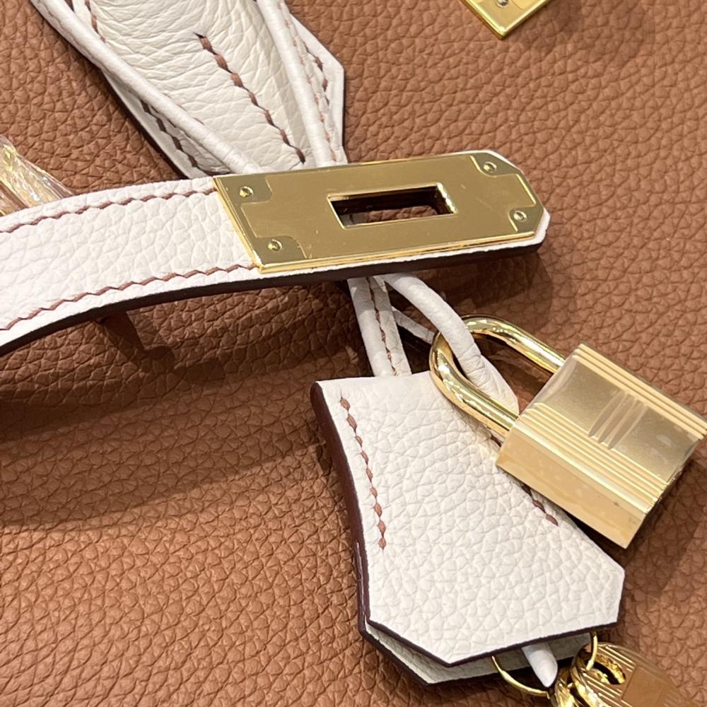 Hermès Birkin 30 Gold and Chalk Togo