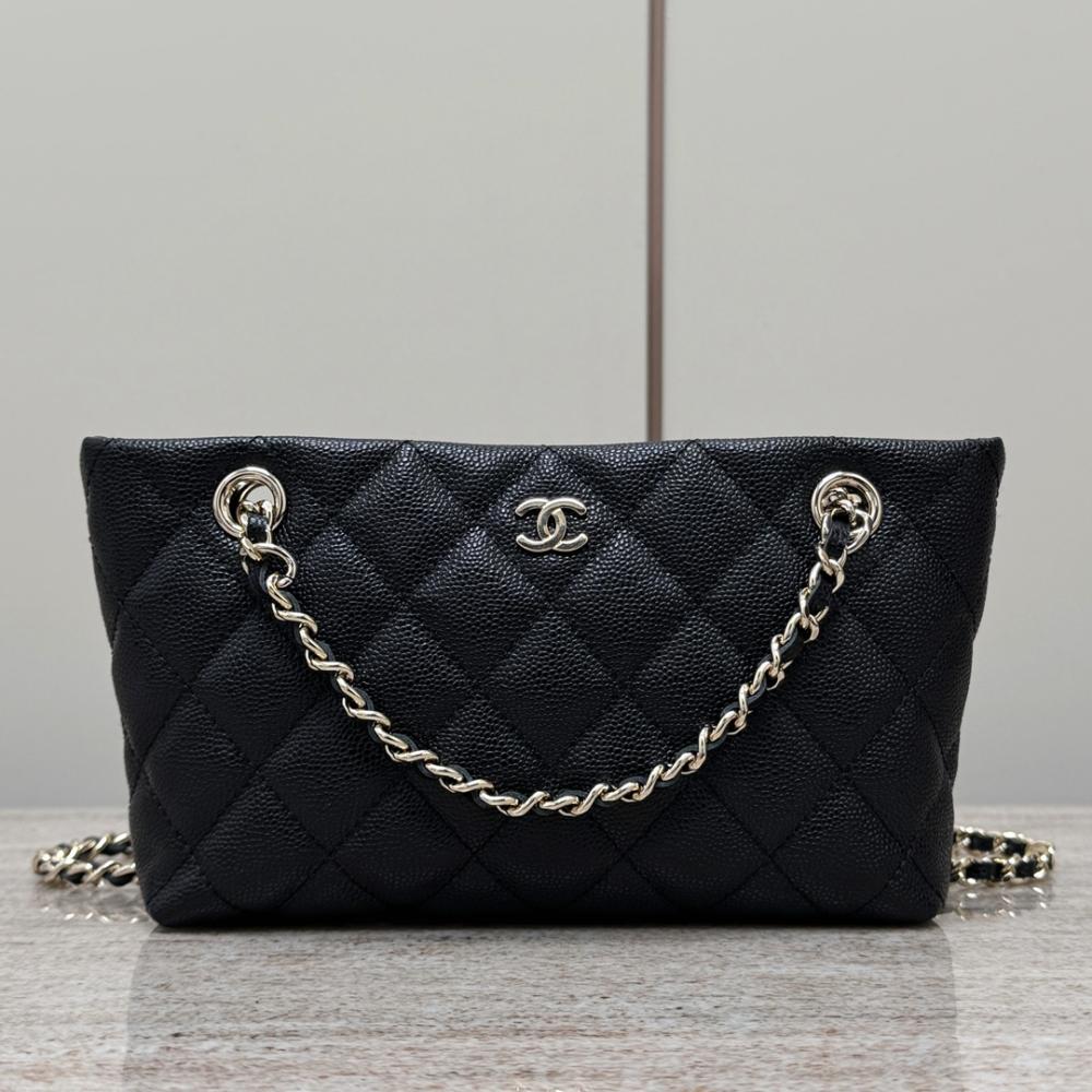 Chanel 25C Mini Zincirli Clutch Siyah Havyar LGHW - Glimmer of Luxury