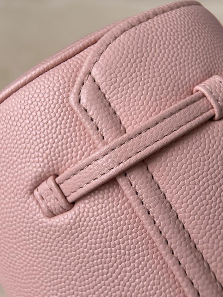 Chanel Preppy Coco Bowling Bag, Pink Patent Caviar Leather, Brushed Gold Hardware