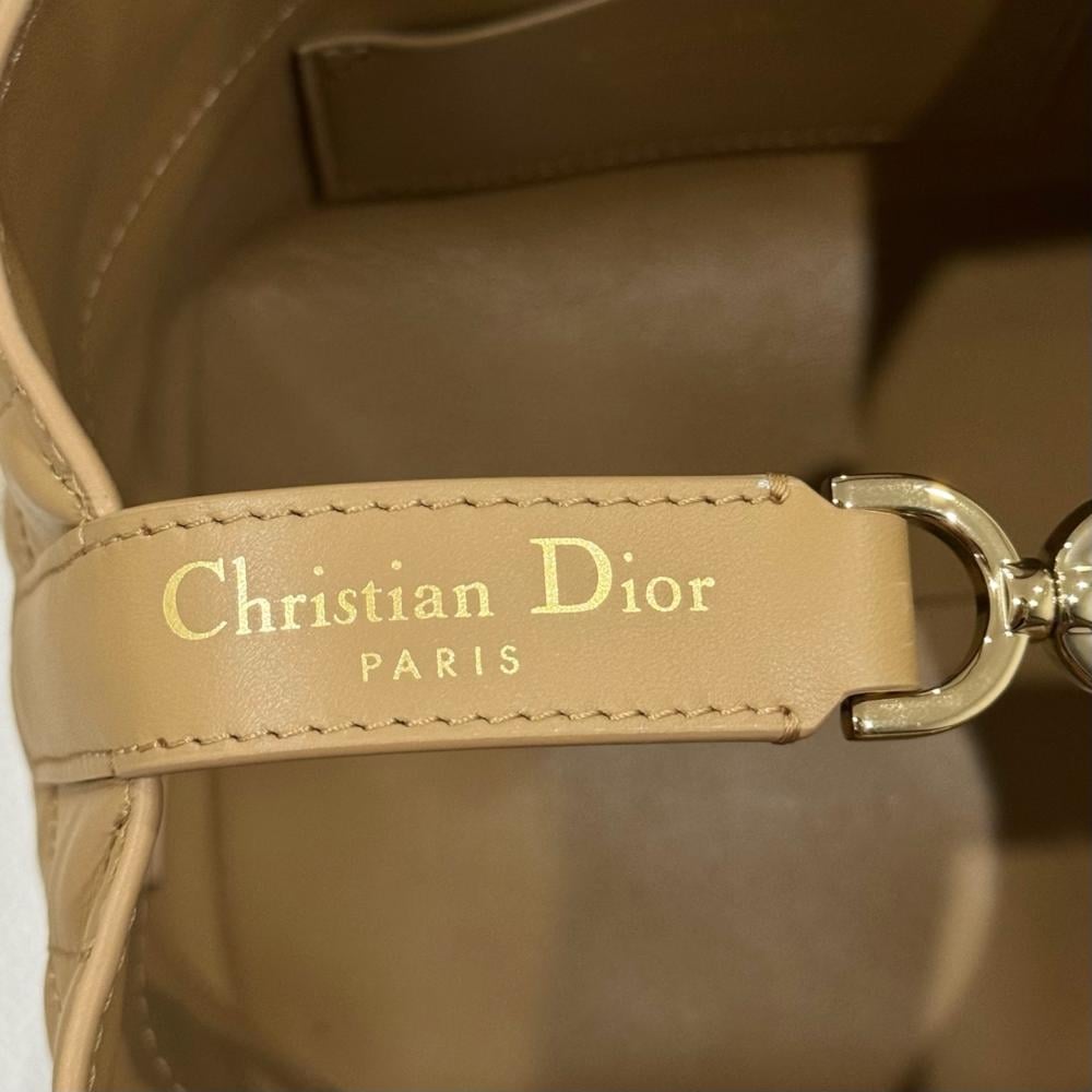 Small Dior Toujours Vertical Tote Bag Powder Beige Macrocannage Calfskin