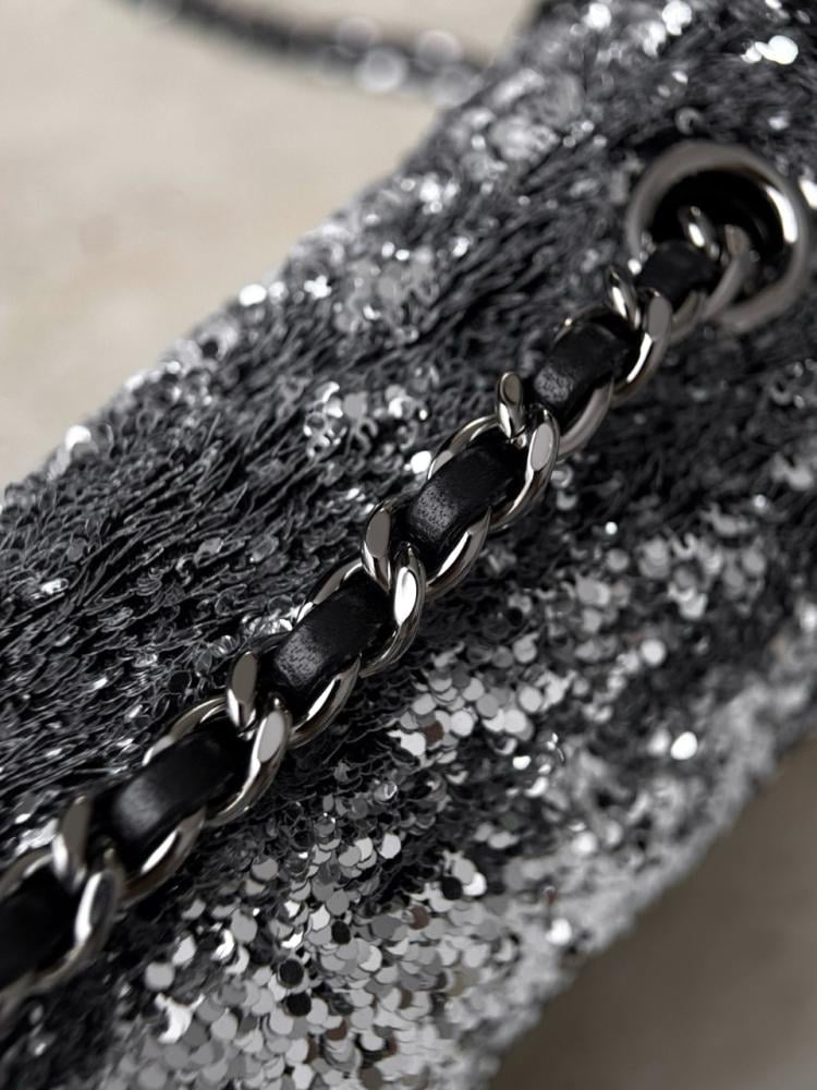 Chanel CF20 Evening Bag — Black Sequin