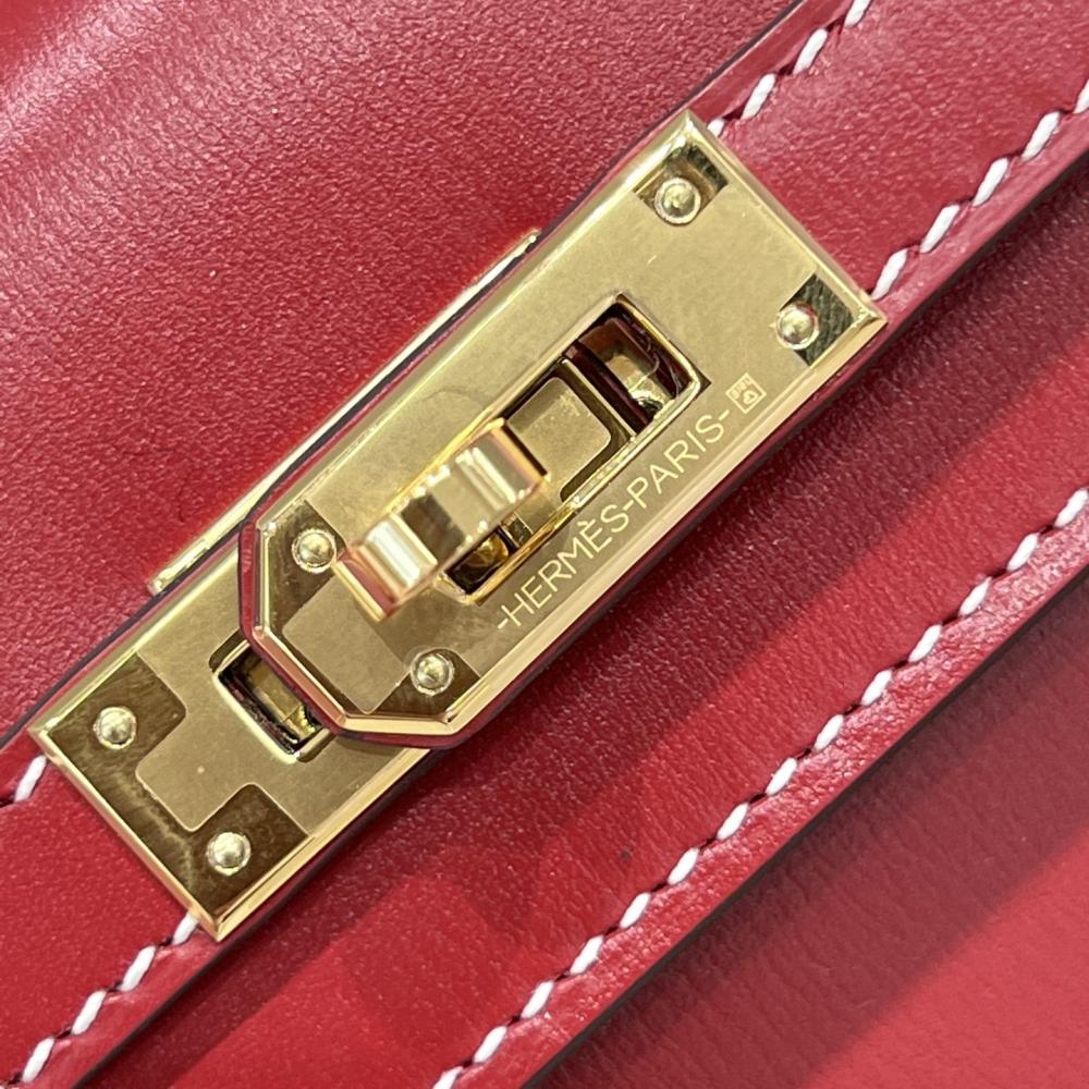 Hermès Kelly To Go Box Leather 19cm Red Helmet 