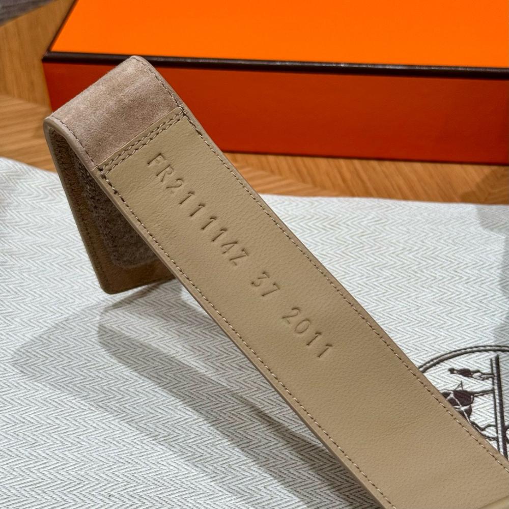 Hermès Chypre Sandalet - Kil Bej - Glimmer of Luxury