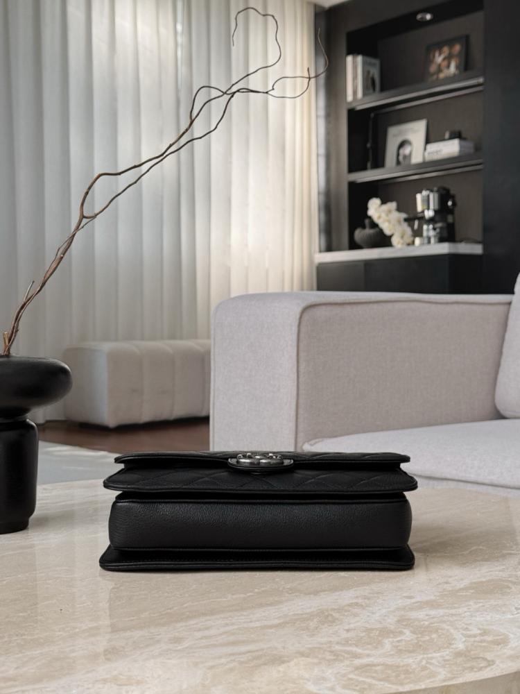 Chanel Bombay Bag – Black Quilted Leather