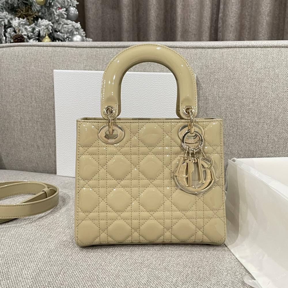 Dior Lady Küçük Cannage Dana Derisi Parlak Sarı