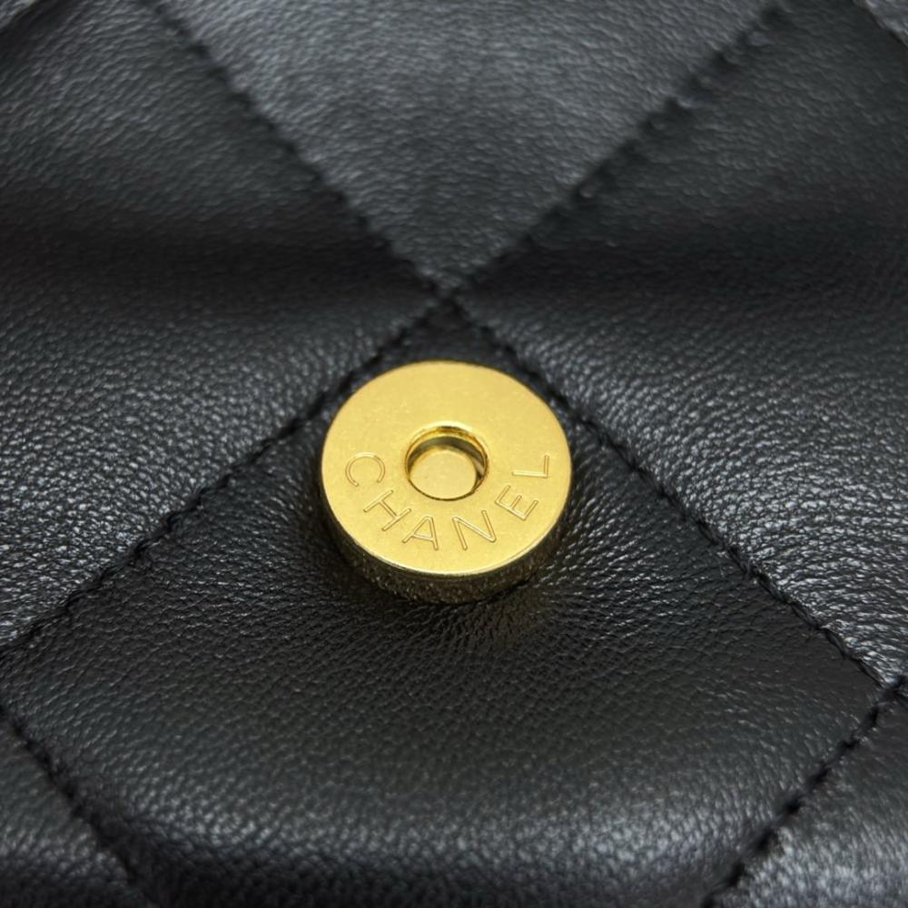 Chanel Büyük Hobo Kargo Çantası Dana Derisi Siyah GHW - Glimmer of Luxury