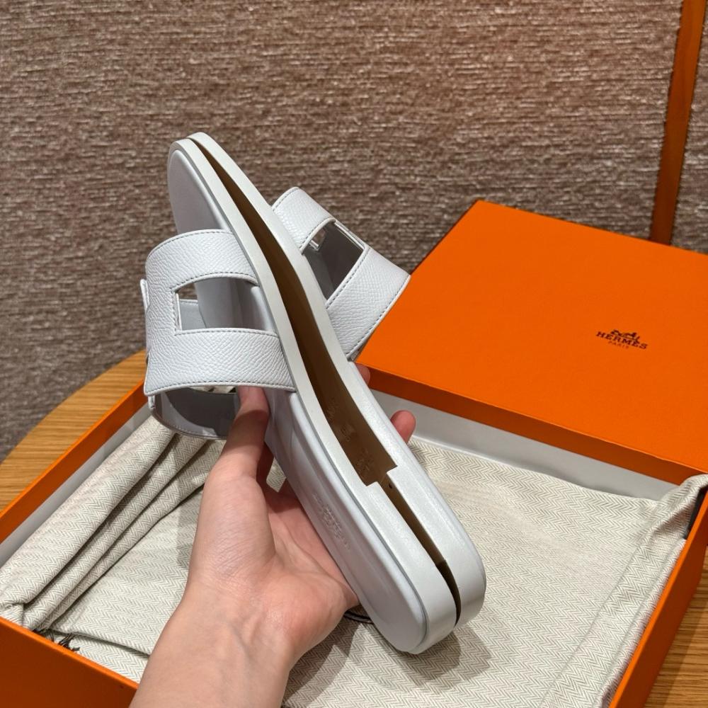 Hermès Oran Sandals Gray Argent