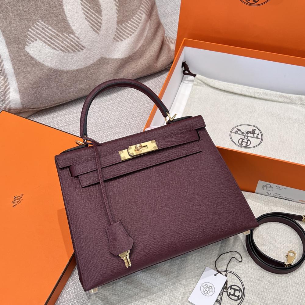 Hermès Kelly 25 Epsom Leather Horseshoe Stamp (HSS) Two-Tone Trench Coat with Palladium Hardware and Black (PHW)