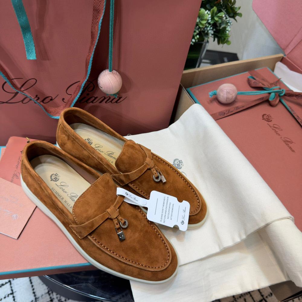 Loro Piana Yaz Büyüsü Yürüyüş Ayakkabısı - Eyer Kahvesi - Glimmer of Luxury