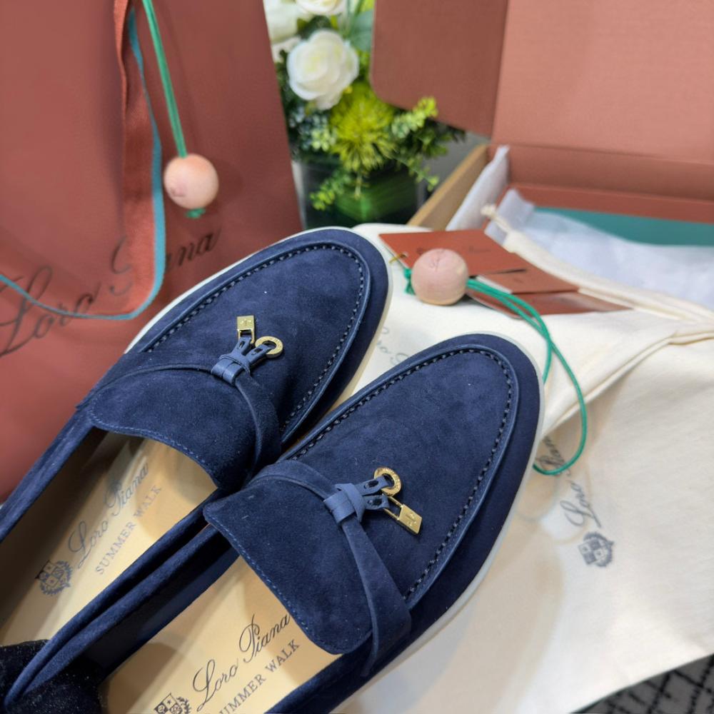 Loro Piana Yaz Büyüsü Yürüyüş Ayakkabısı - Mavi Florit - Glimmer of Luxury