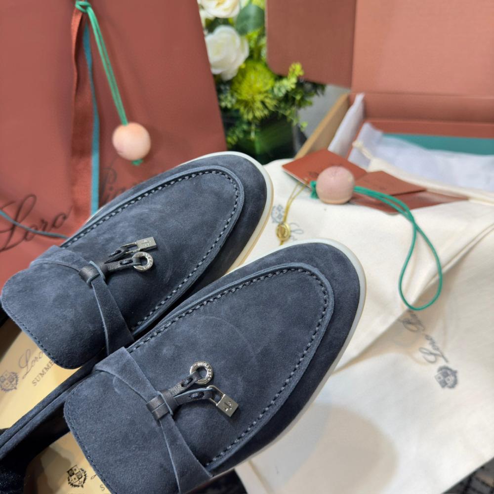 Loro Piana Yaz Büyüsü Yürüyüş Ayakkabısı - Fırtına Mavisi - Glimmer of Luxury