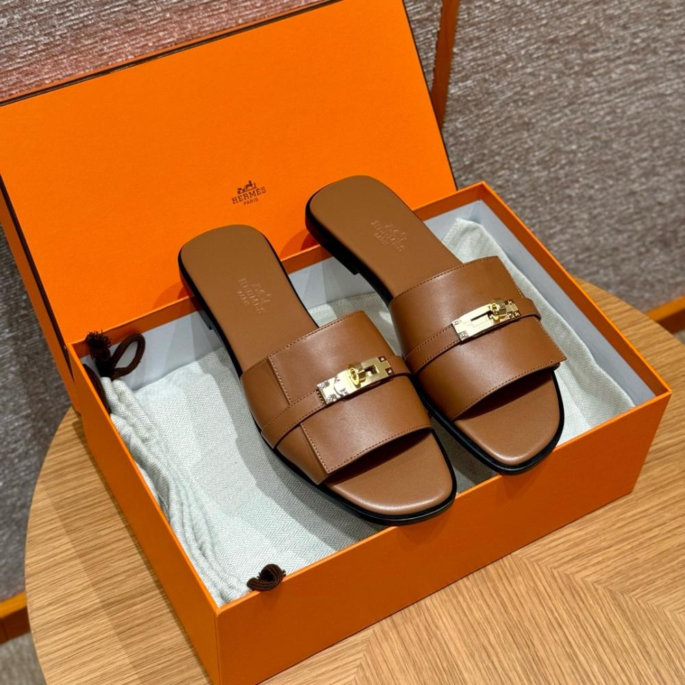 Hermès Oran Sandals Gray Argent