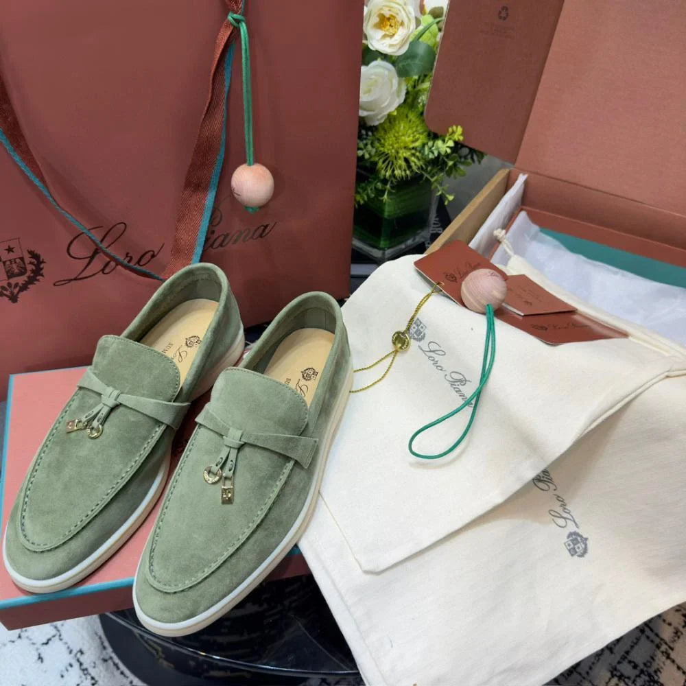 Loro Piana Yaz Büyüsü Yürüyüş Ayakkabısı - Yeşil Çay - Glimmer of Luxury