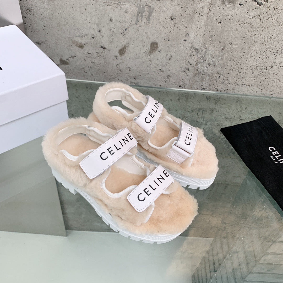 Celine Fur Sandals