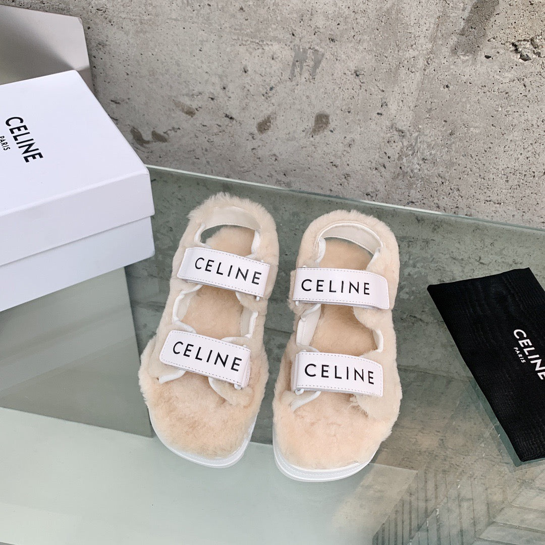 Celine Fur Sandals