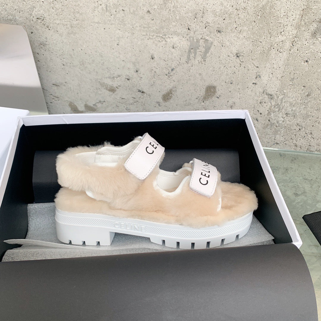 Celine Fur Sandals