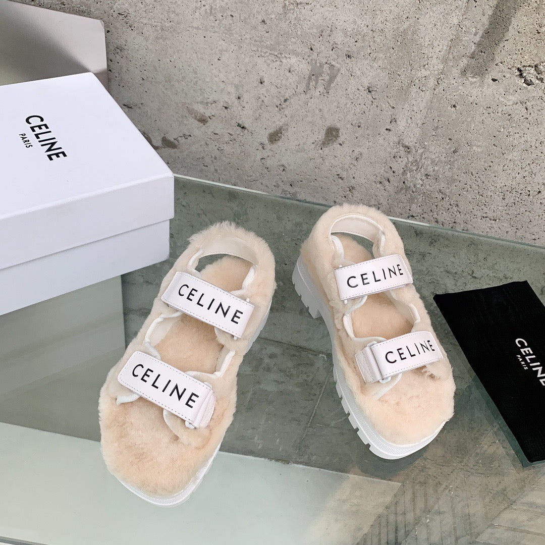 Celine Fur Sandals