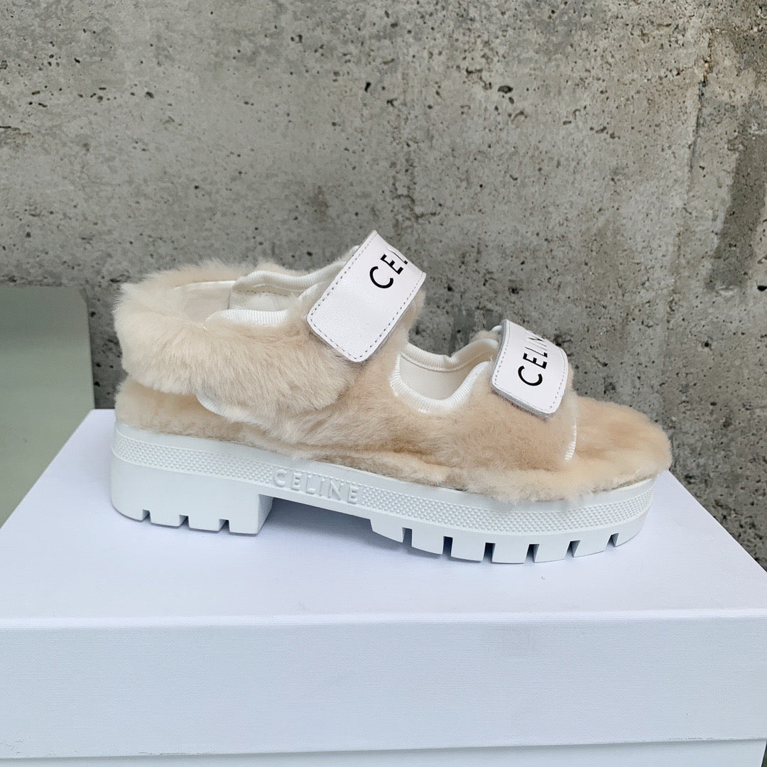 Celine Fur Sandals