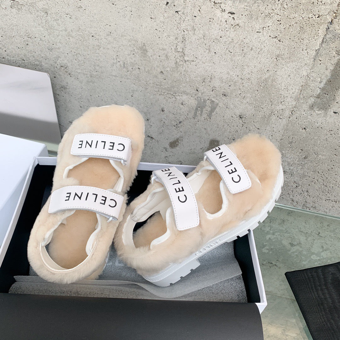 Celine Fur Sandals