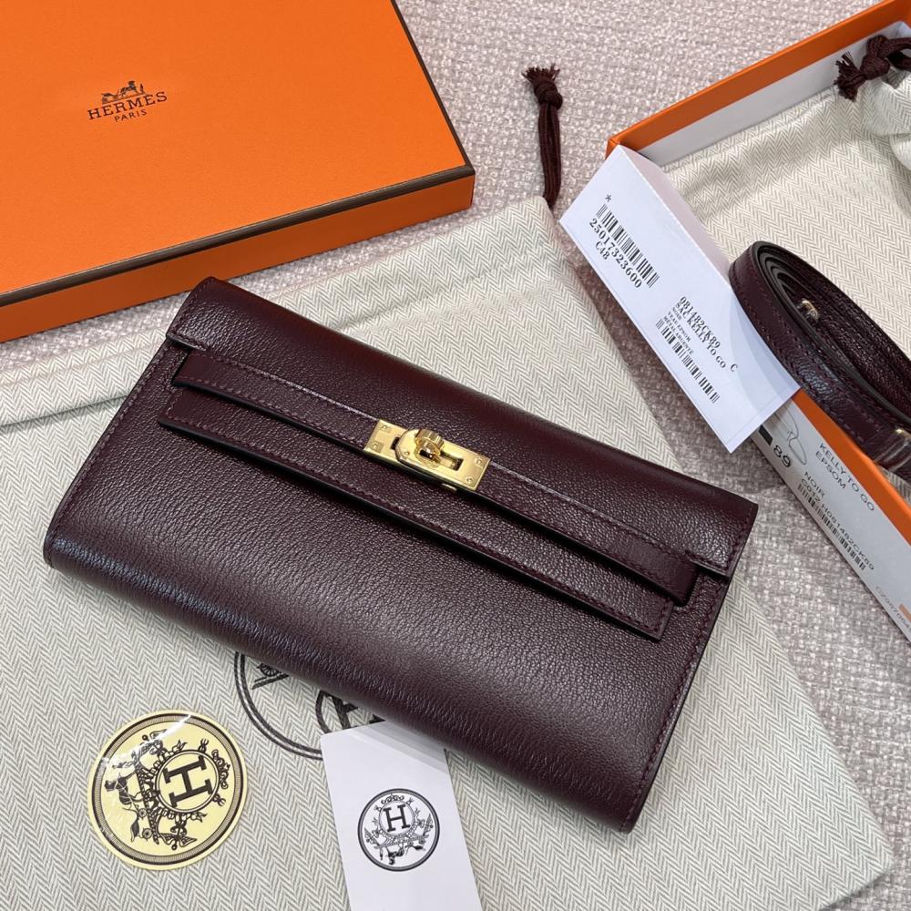 Hermès Kelly To Go Togo Leather 19cm Rogue Sellier 