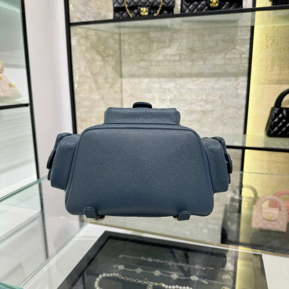 Chanel Mavi Havyar Deri Sırt Çantası - Glimmer of Luxury