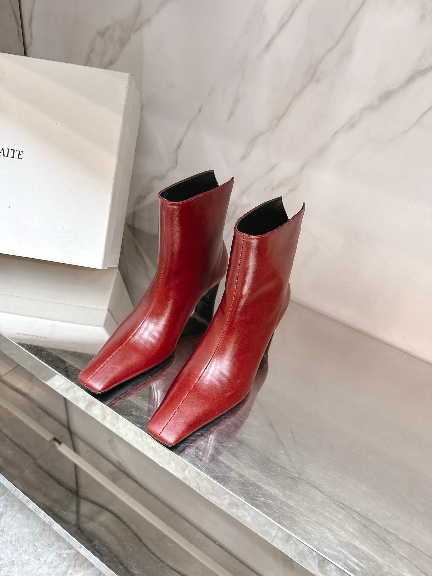 Khaite 2025 Thin Heeled Leather Boots