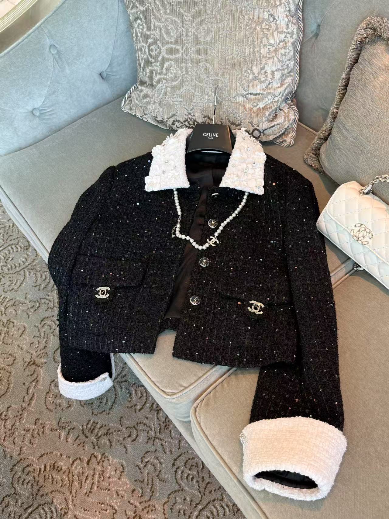 Chanel 25 Ekose Desen Tüvit Ceket