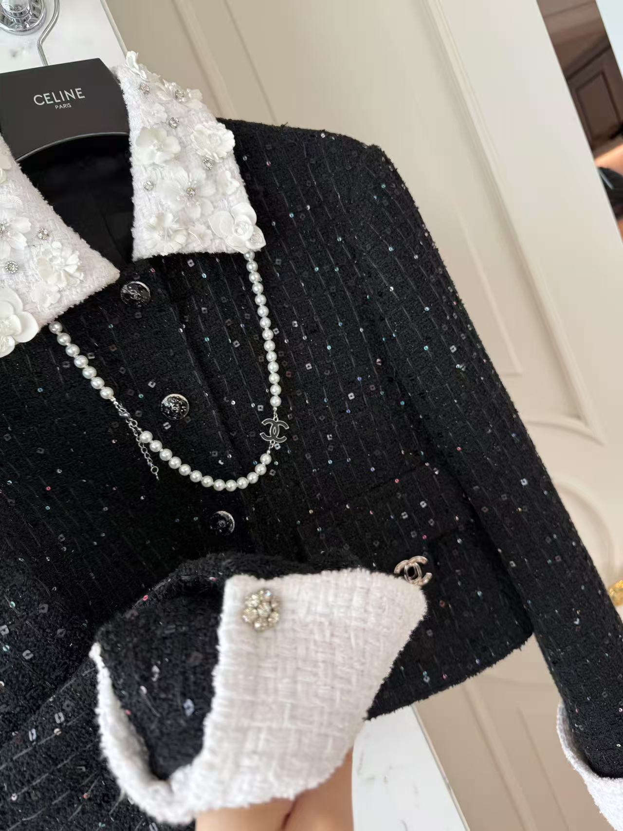 Chanel 25 Ekose Desen Tüvit Ceket