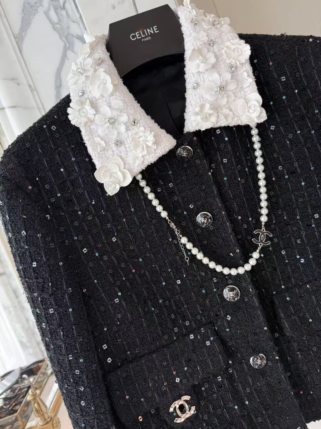 Chanel 25 Ekose Desen Tüvit Ceket