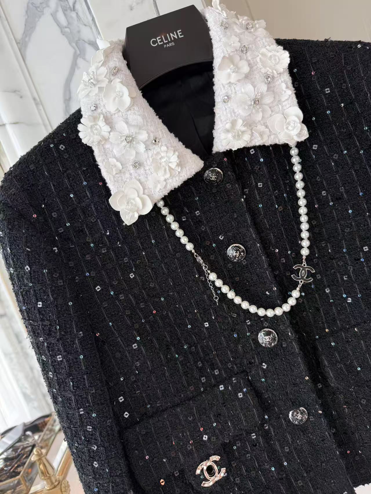 Chanel 25 Ekose Desen Tüvit Ceket