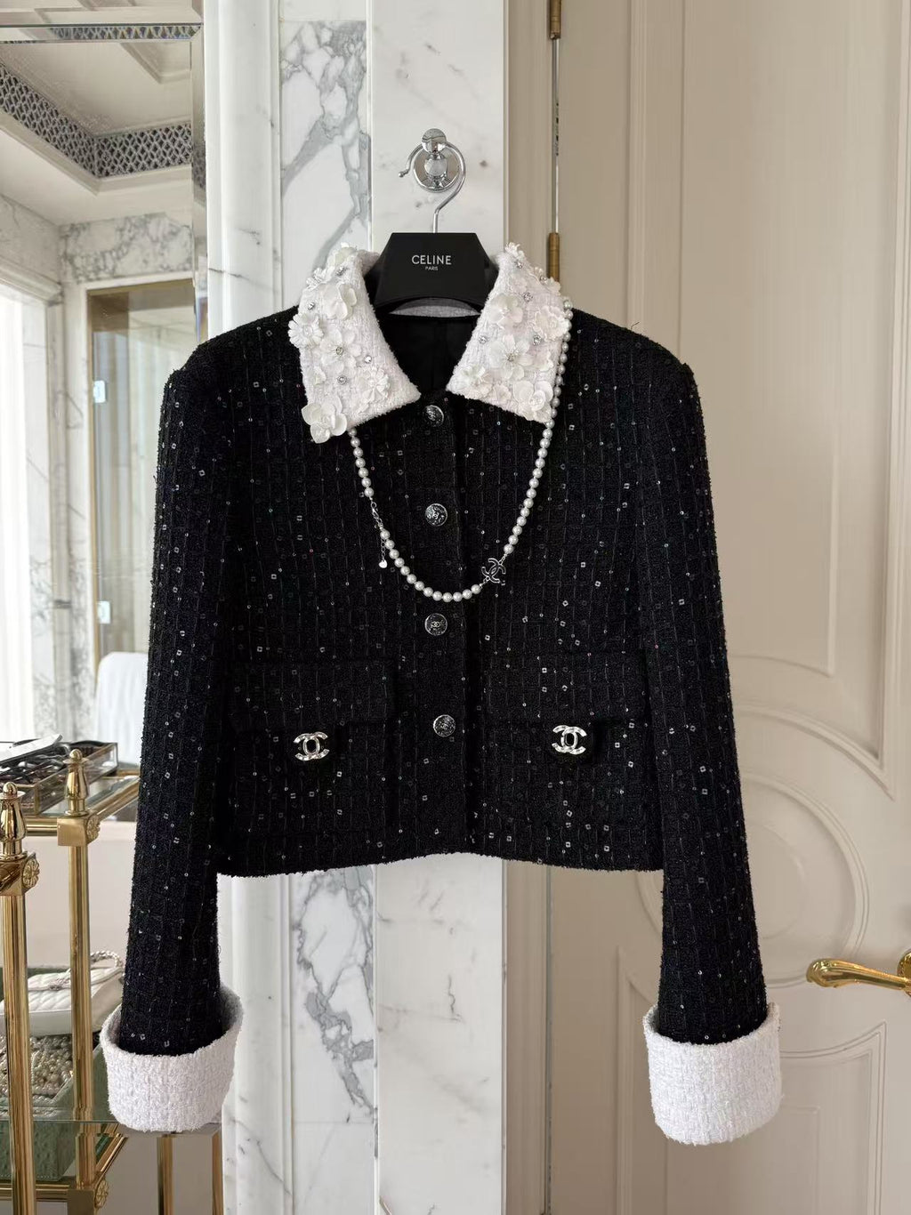 Chanel 25 Ekose Desen Tüvit Ceket