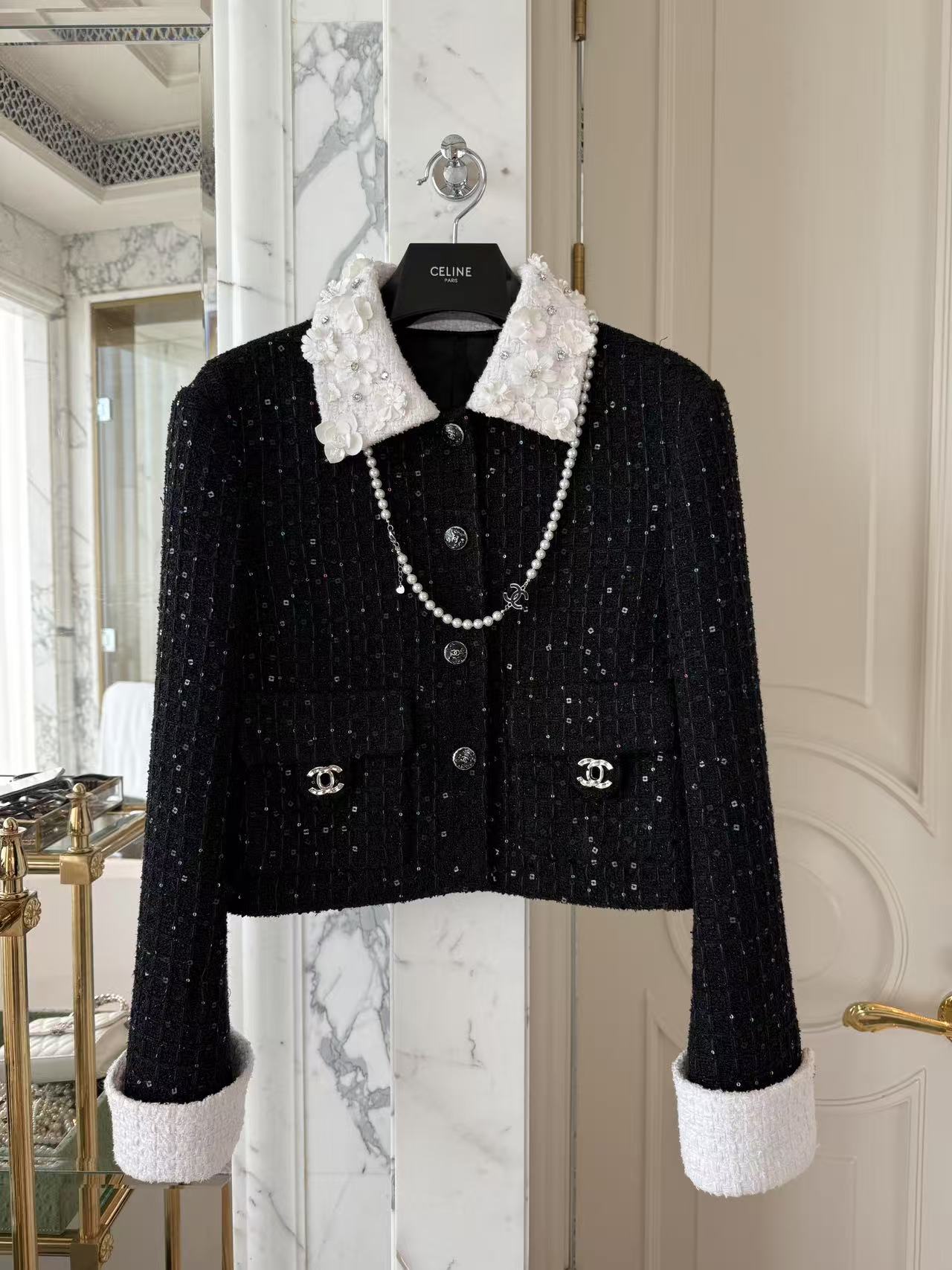 Chanel 25 Ekose Desen Tüvit Ceket
