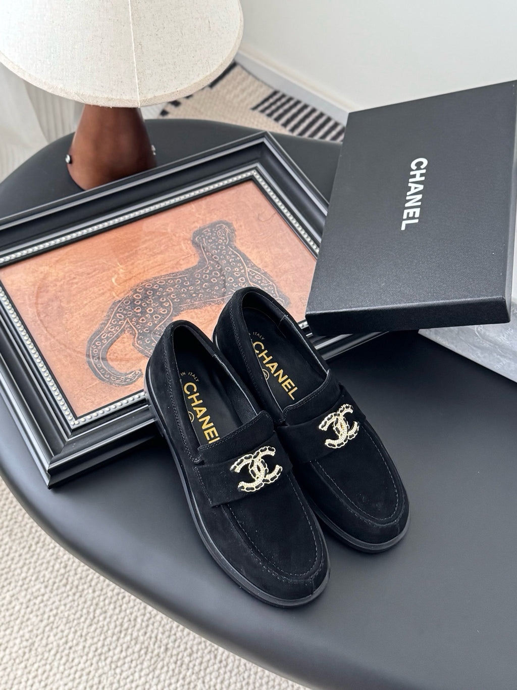 Chanel 2024/25 Sanat Meslekleri Mokasen Süet Çocuk Derisi Siyah