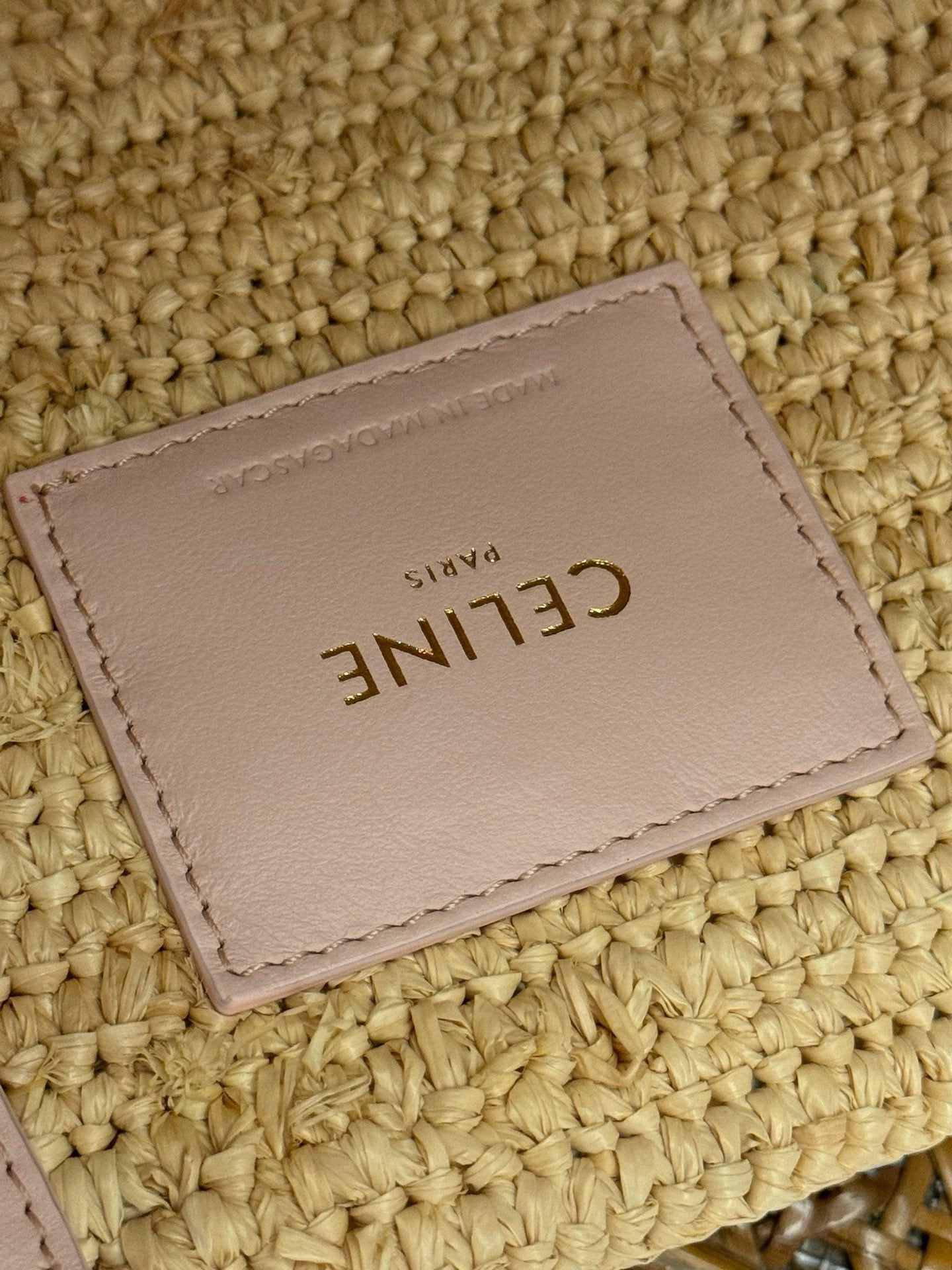 Celine Nano Supple Classic Raffia and Calfskin Basket Bag 