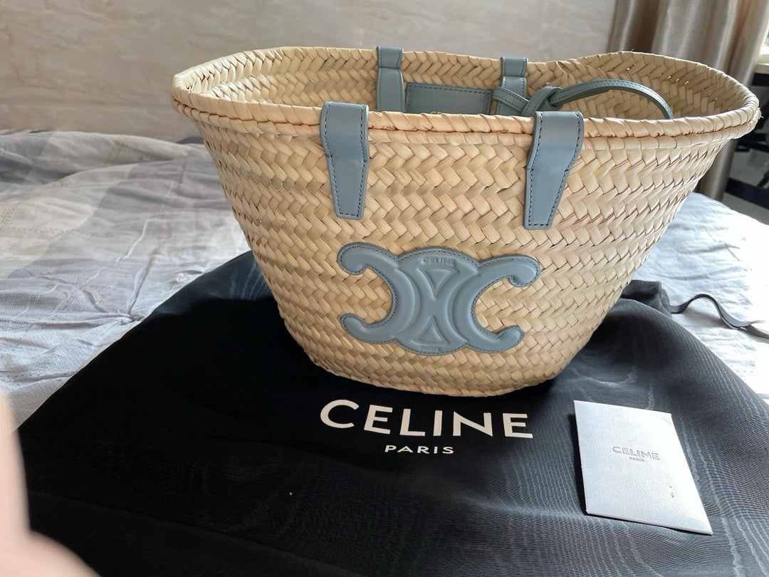 Celine Triomphe Straw Tote Bag – Medium 