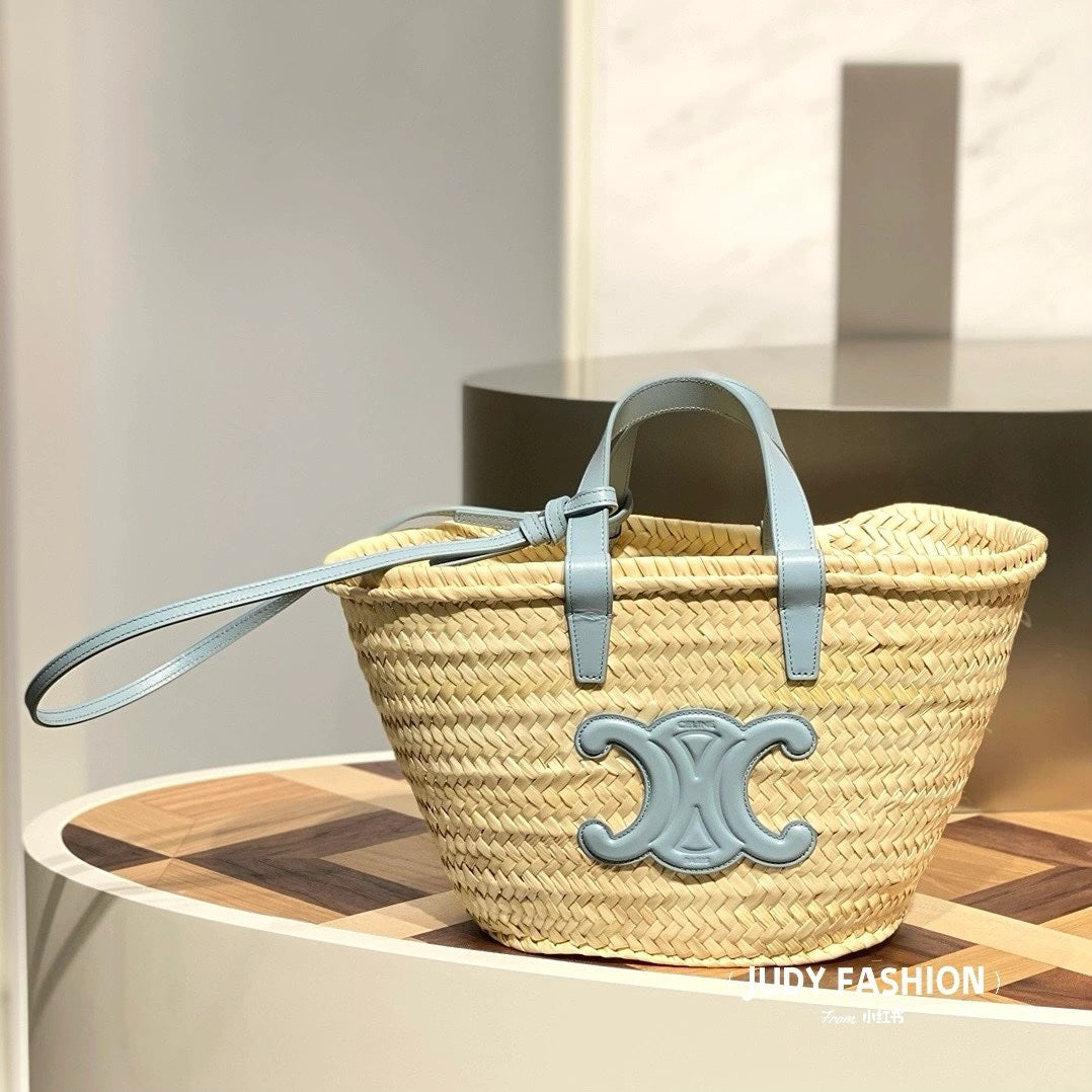 Celine Triomphe Straw Tote Bag – Medium 